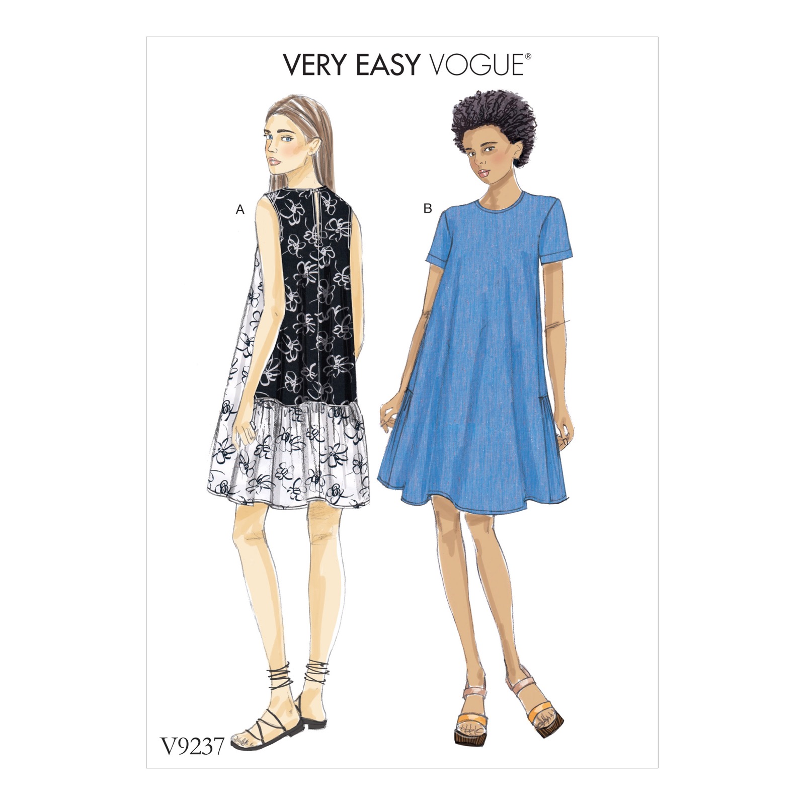 Einzelschnittmuster Vogue, kleine Größen, Kleid, Rot