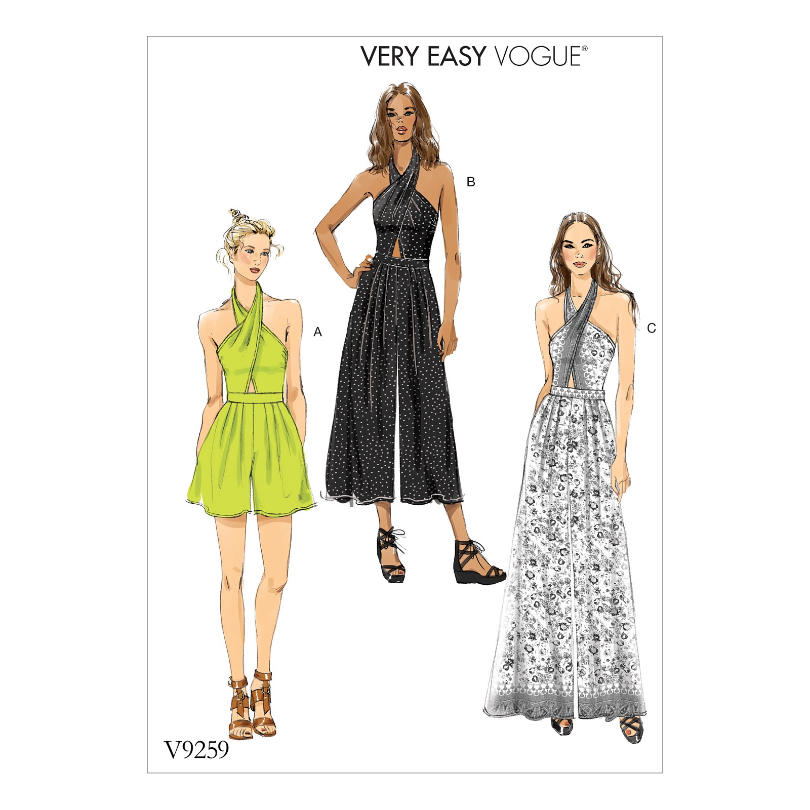 Einzelschnittmuster Vogue, kleine Größen, Jumpsuit, Rot