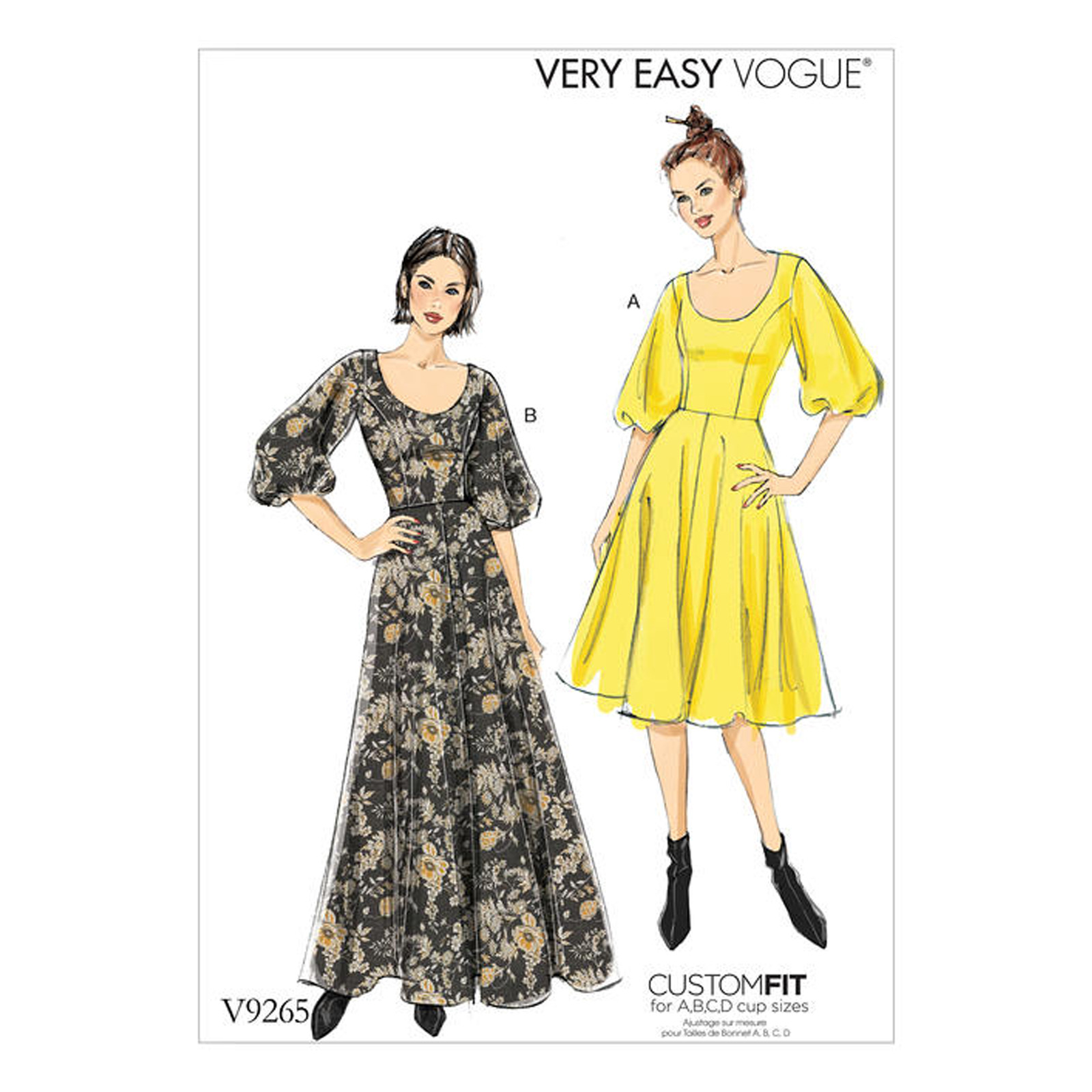 Einzelschnittmuster Vogue, kleine Größen, Kleid, Rot