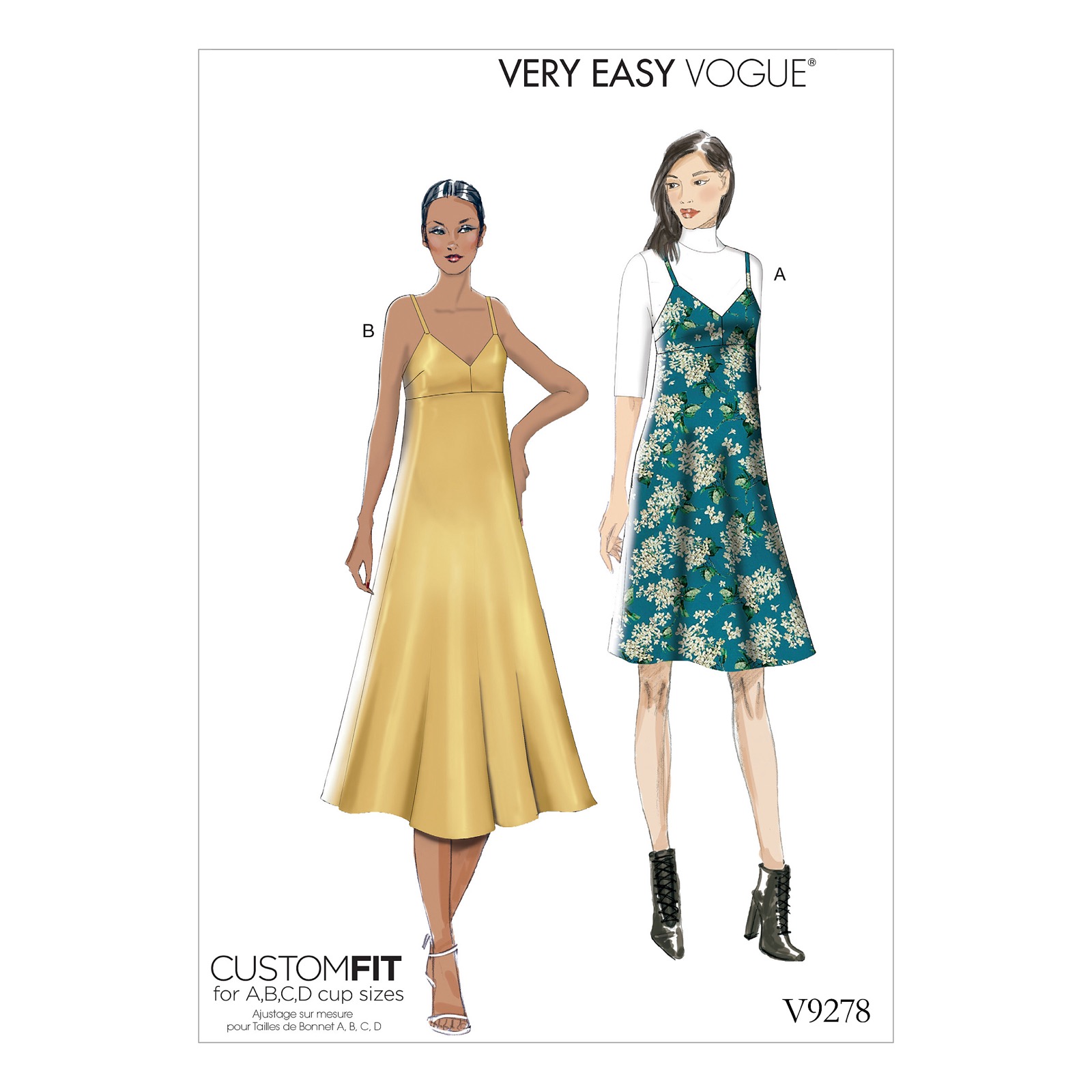 Einzelschnittmuster Vogue, kleine Größen, Kleid, Rot