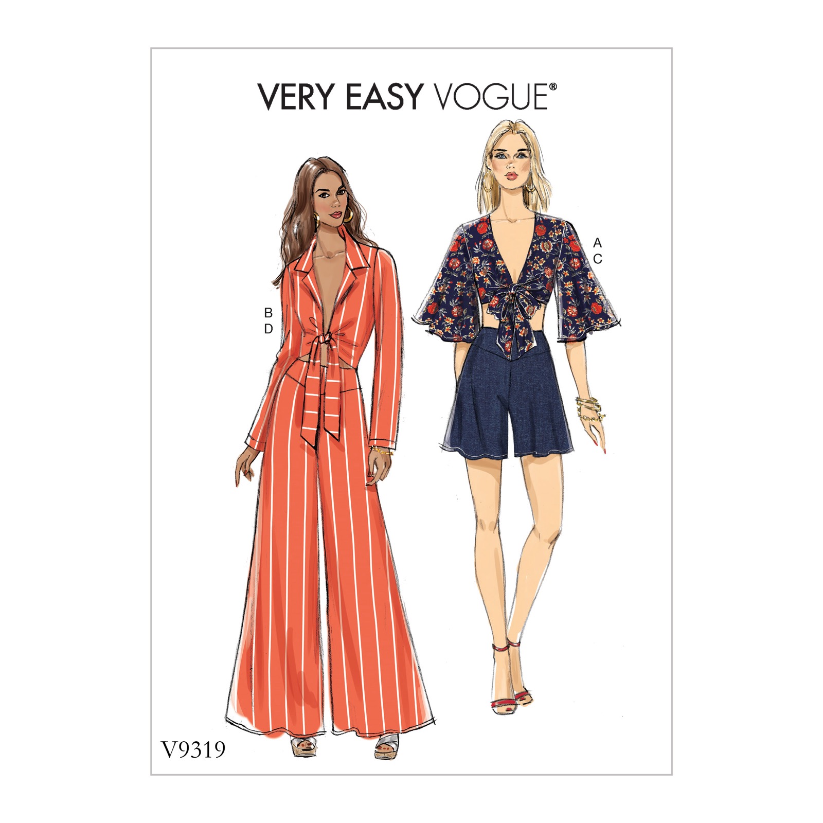 Einzelschnittmuster Vogue, kleine Größen, Top, Hose, Jacke, Rot