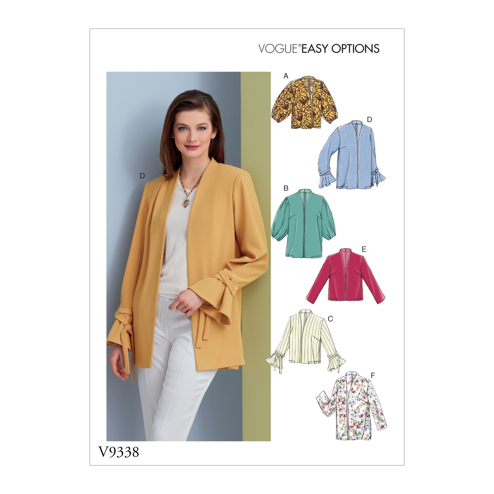 Einzelschnittmuster Vogue, Jacke, große Größen, Grün