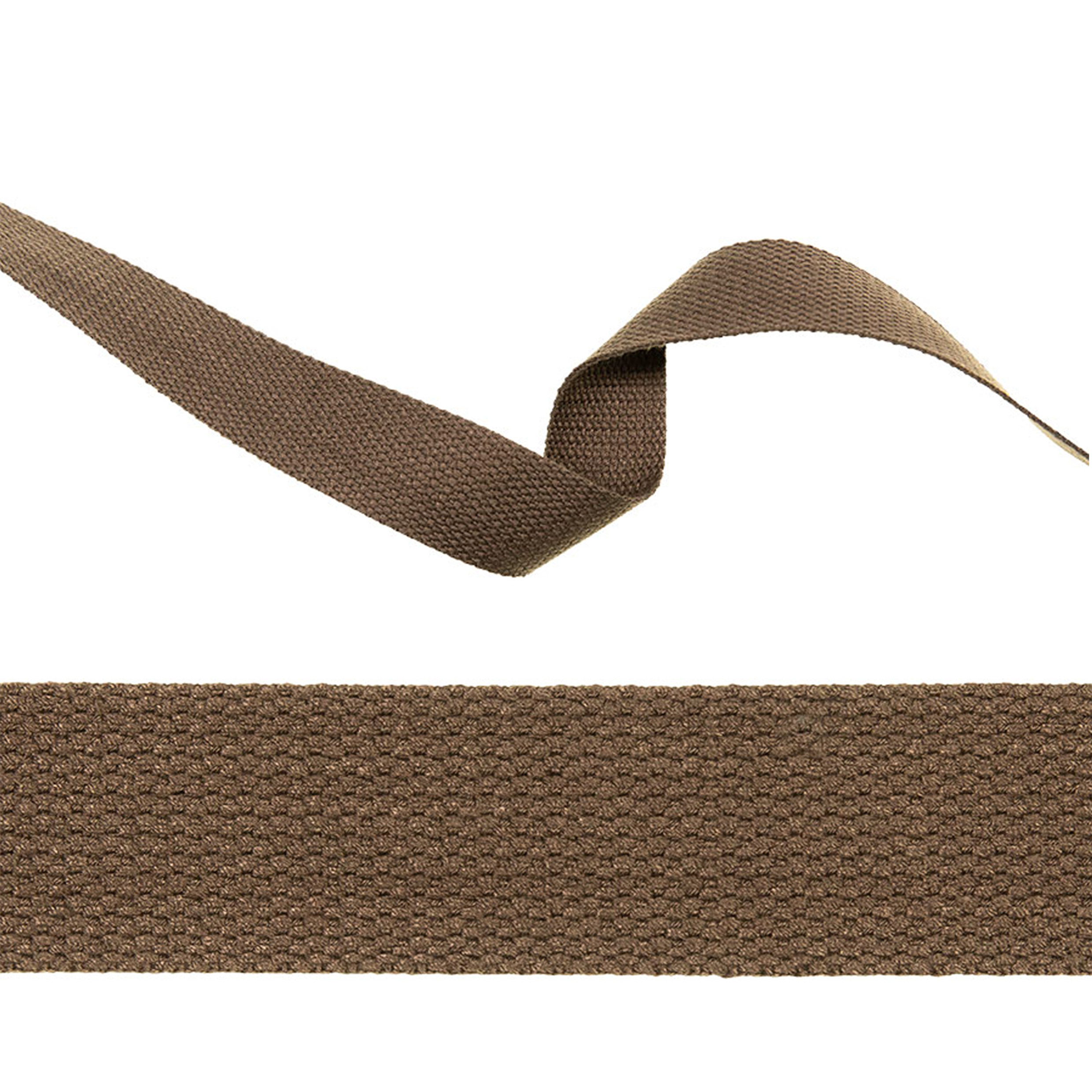 Gurtband, gewebt, Meterware, 80% CO 12% CV 8%PES, Dunkelbraun, 30 mm