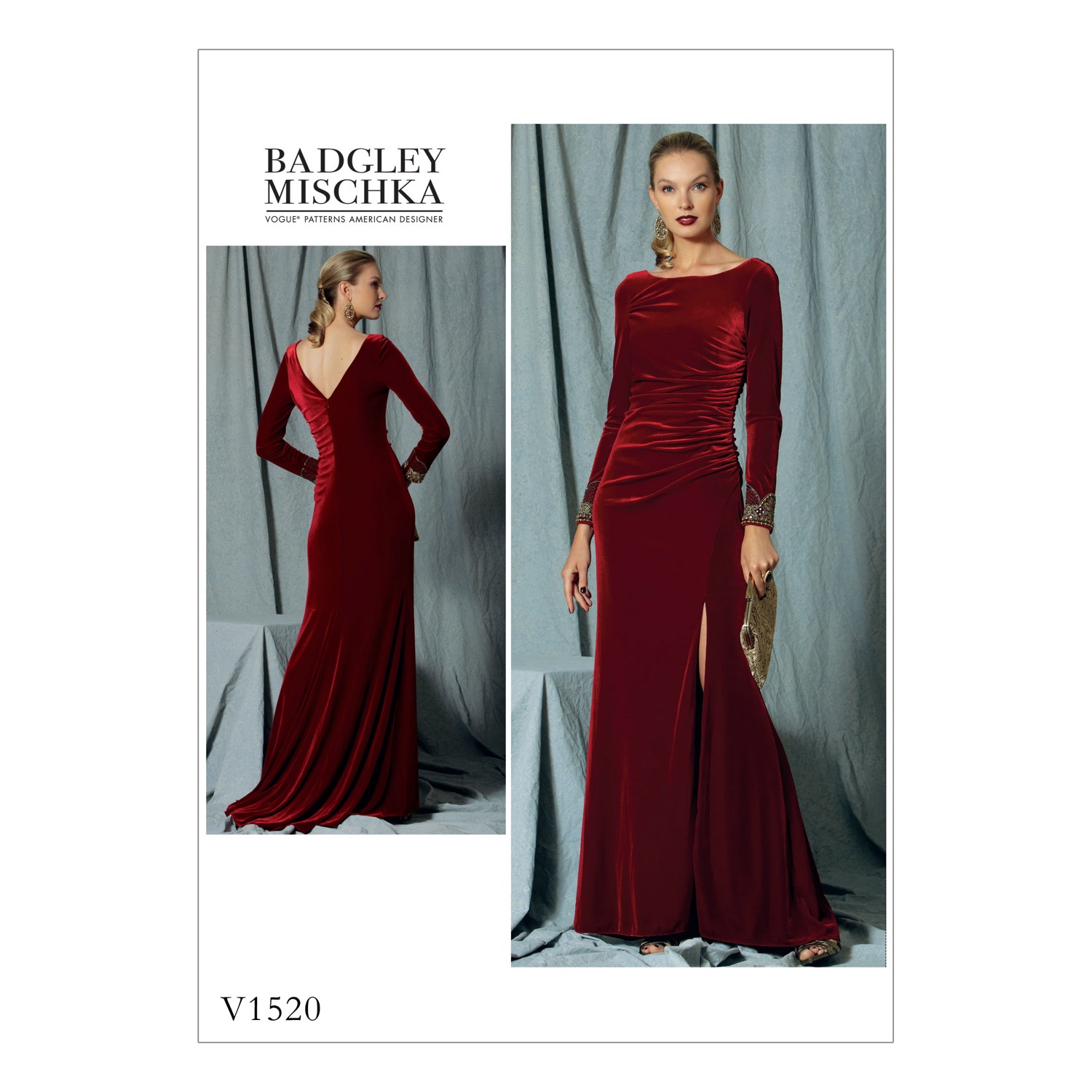 Einzelschnittmuster Vogue, Kleid, große Größen, Orange