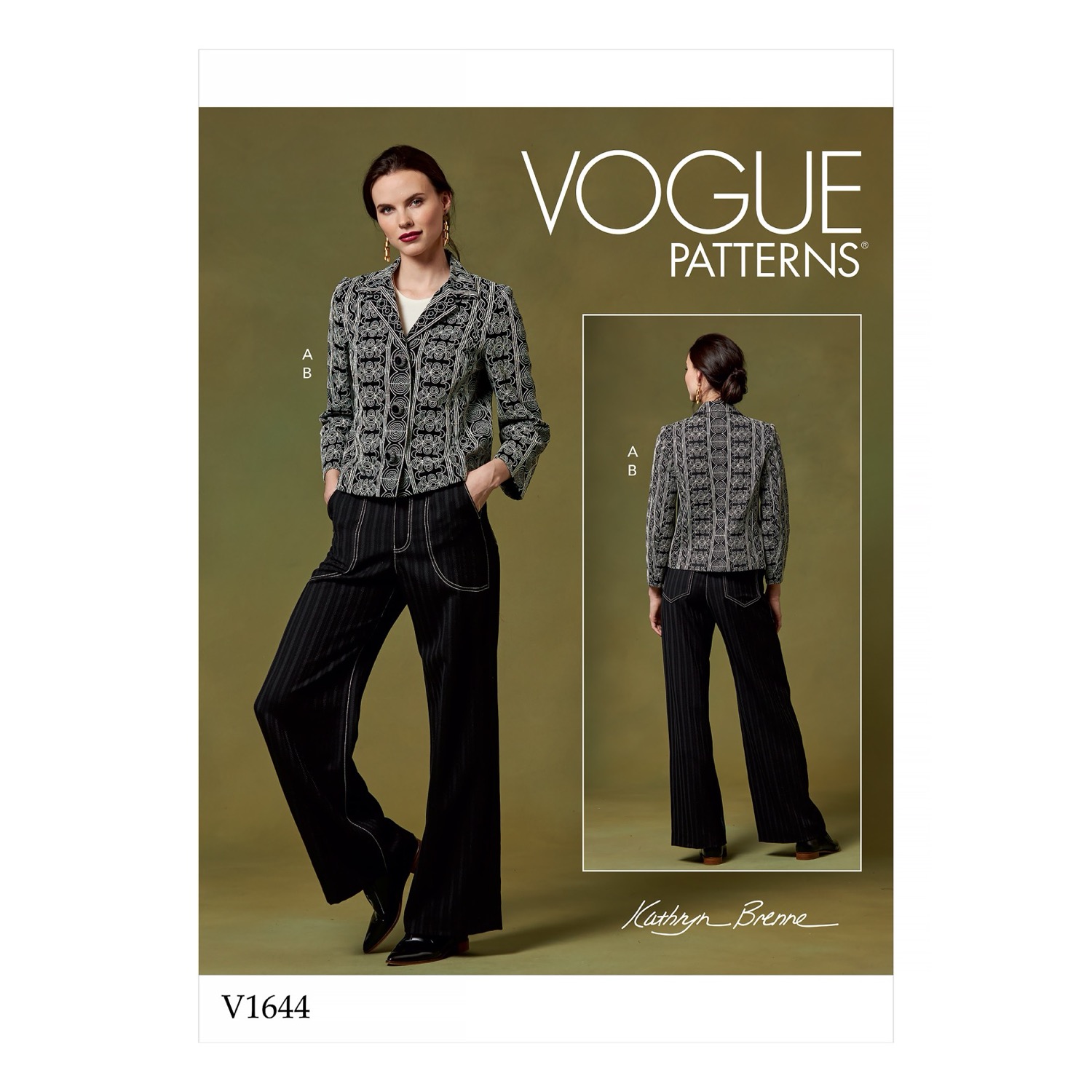 Einzelschnittmuster Vogue, Hose, Jacke, kleine Größen, Grün