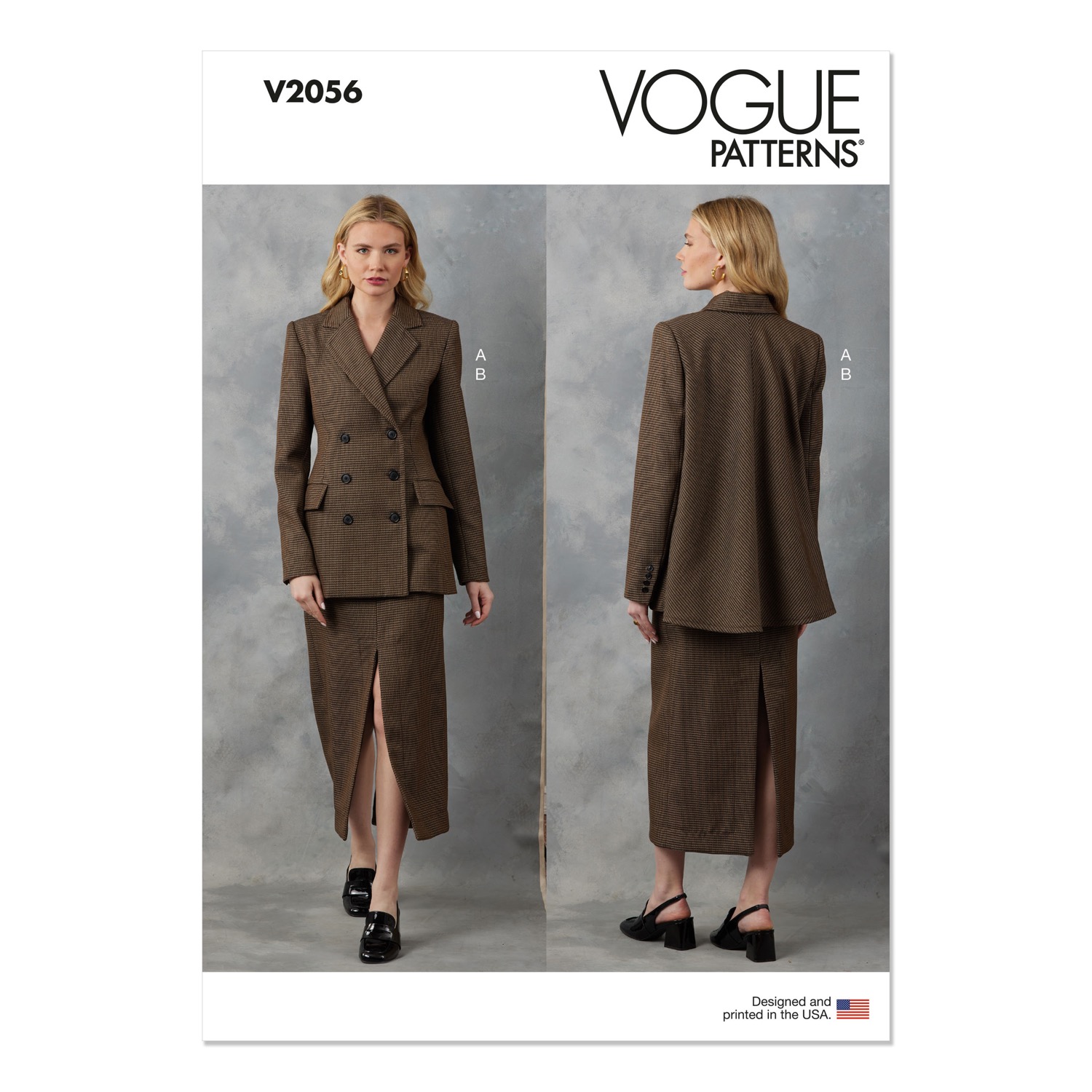 Einzelschnittmuster Vogue, Jacke, Rock, große Größen, grün