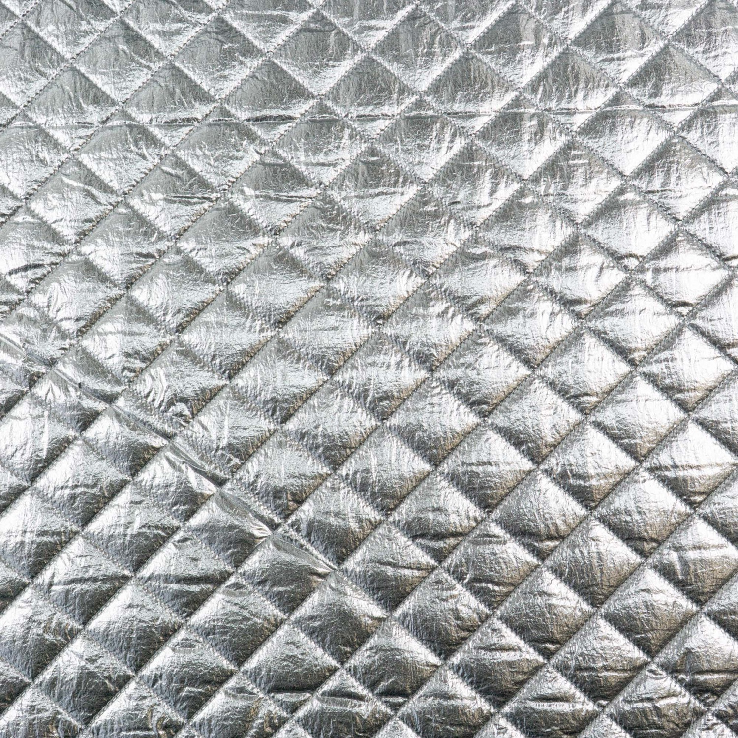 Steppstoff, Fleecestoff, silber, hellgrau, Glanzeffekt, uni – Bild 3