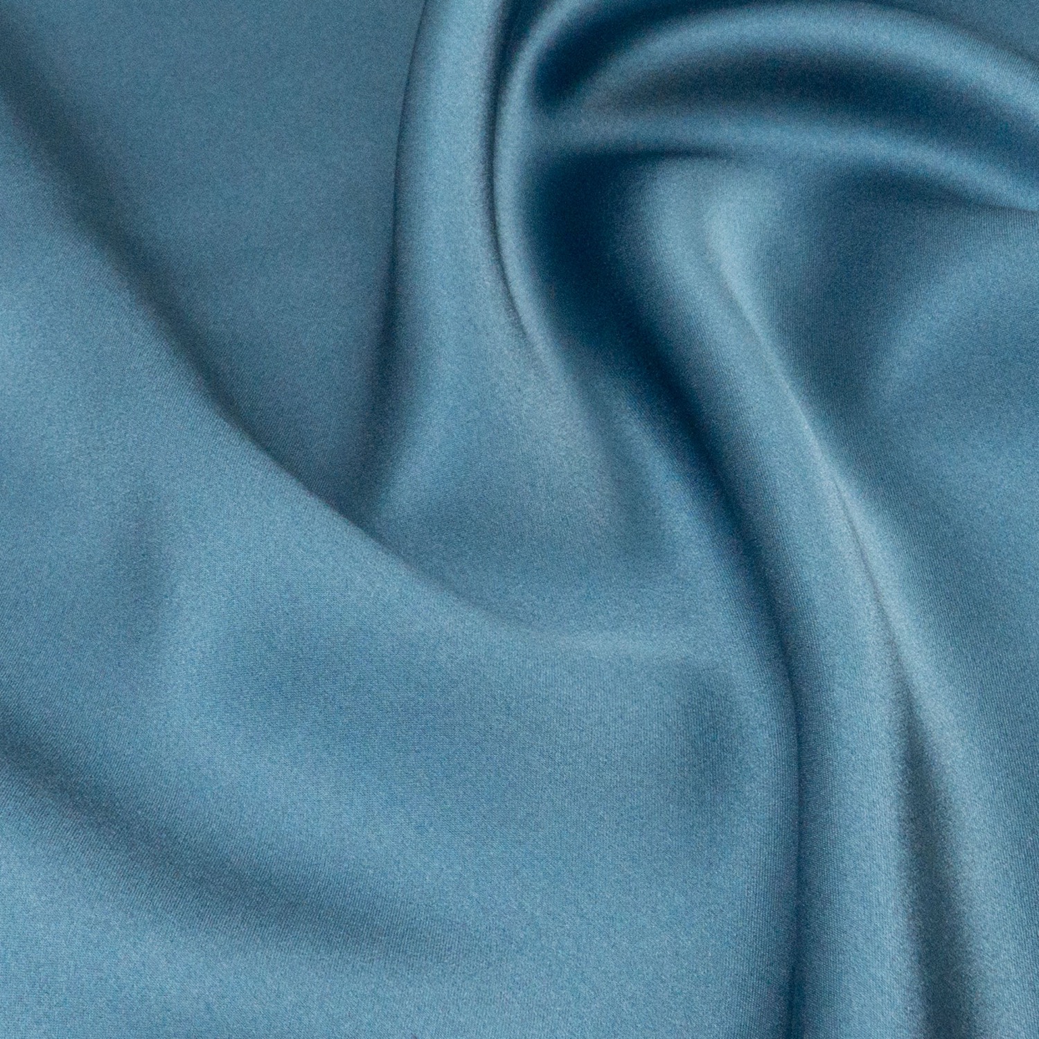 Seidenstoff, Satin, mittelblau, uni