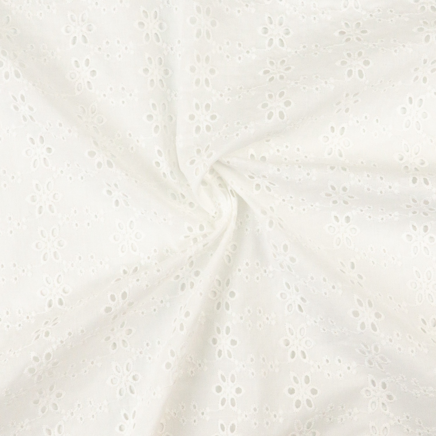 bestickter Batist, offwhite, Lochstickerei, floral gemustert