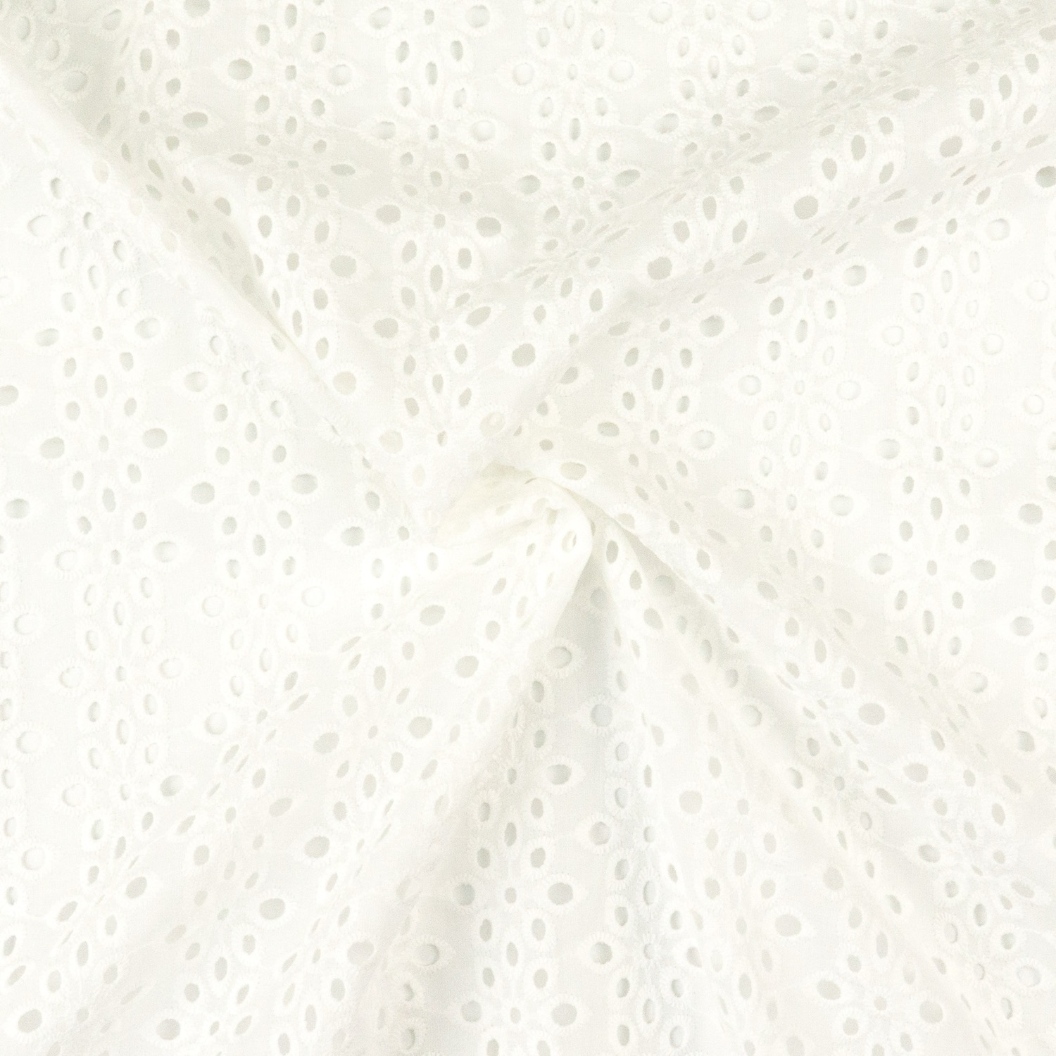 bestickter Batist, offwhite, Lochstickerei, floral gemustert