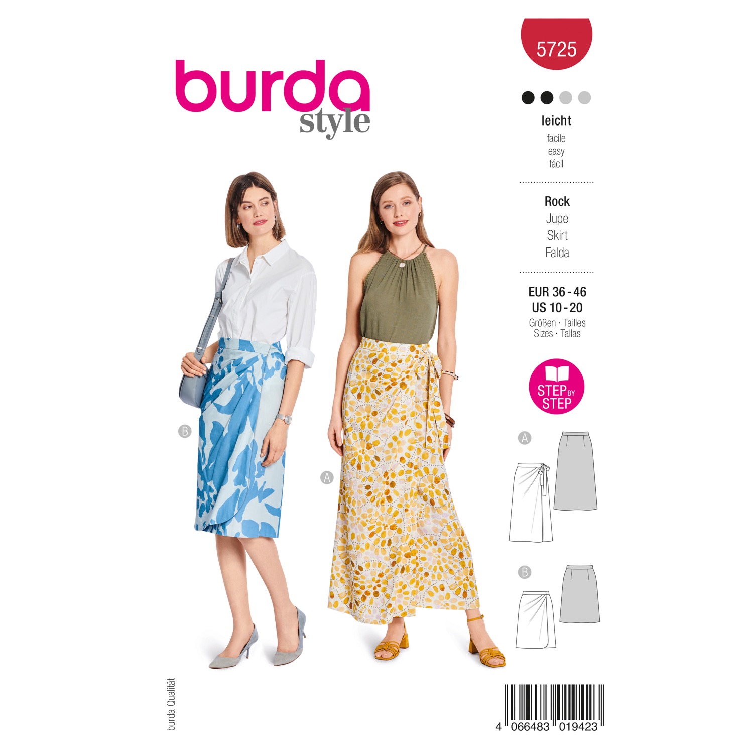 Schnittmuster Burda style, Rock, Rot