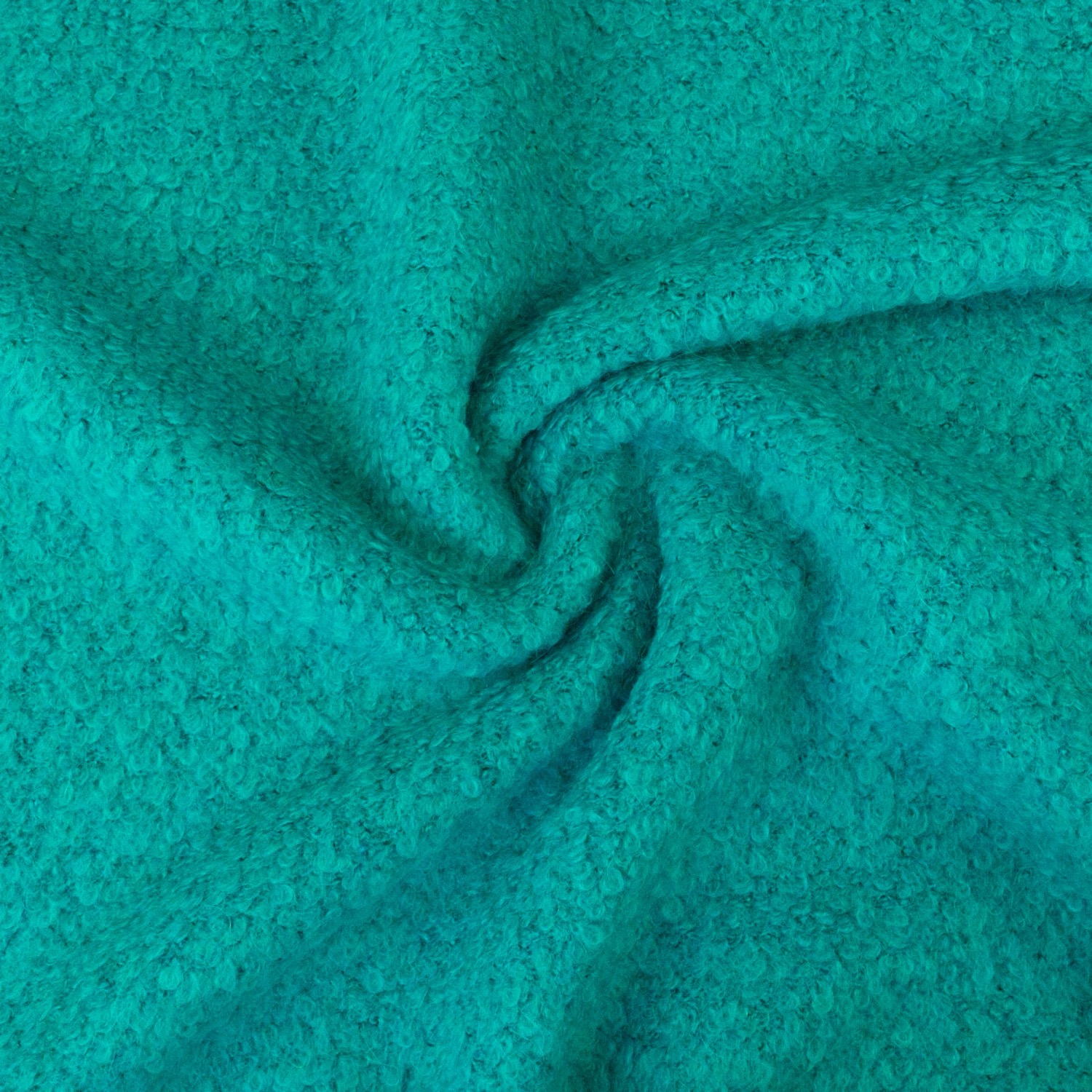 Boucléstrick, Wollstoff, türkis, uni