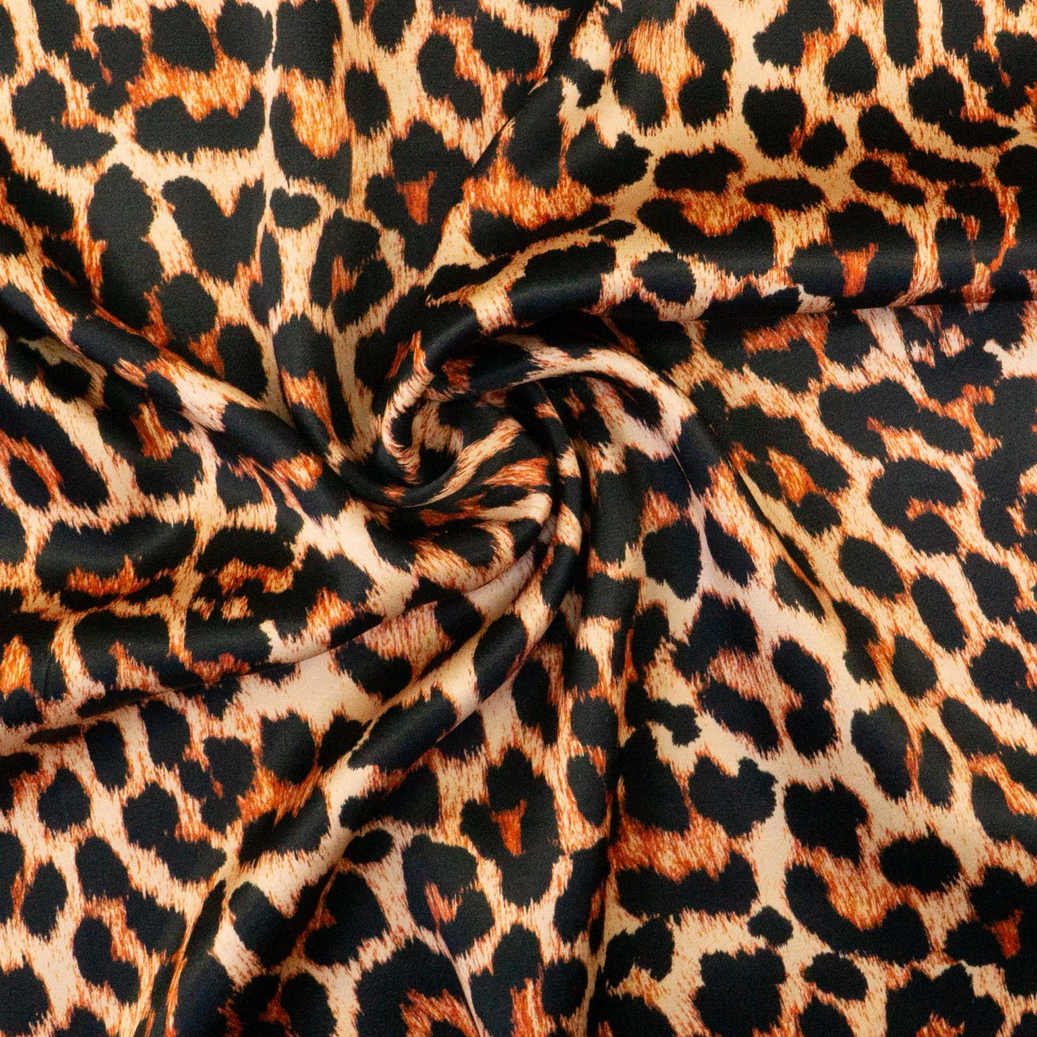Viskosestoff, Satin, brauntöne, schwarz, Animal-Muster