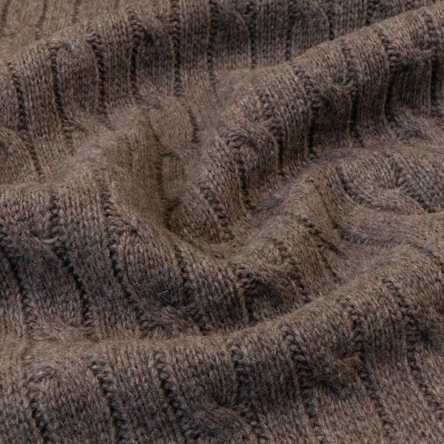 Wollstoff, Strickstoff, braun, grafisch gemustert, uni – Bild 3