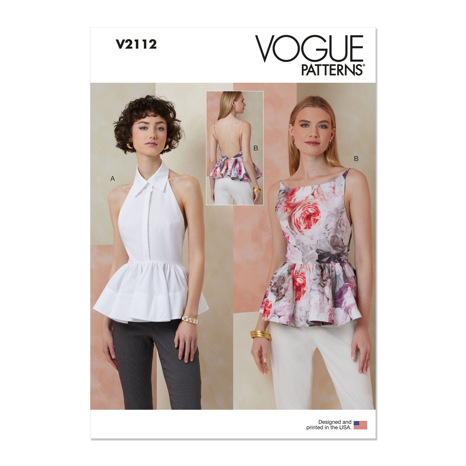 Einzelschnittmuster Vogue, kleine Größen, Top, grün