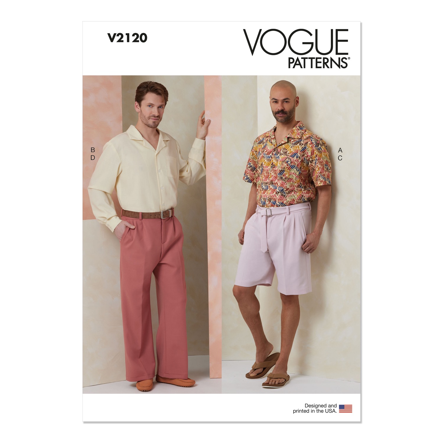 Einzelschnittmuster Vogue, große Größen, Hose, Herrenmode, grün