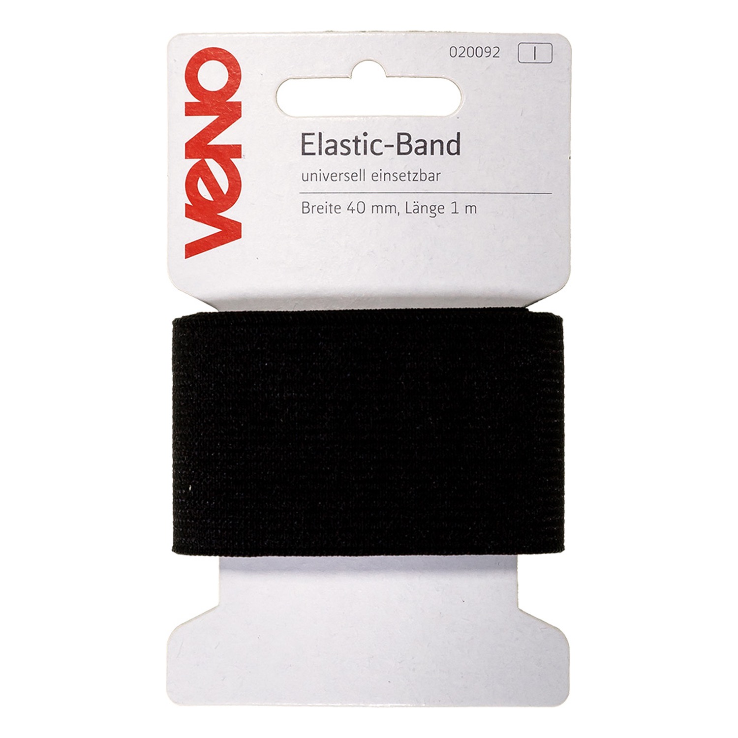 Gummiband, Web Elastic, Schwarz, B: 40 mm, L: 1 m