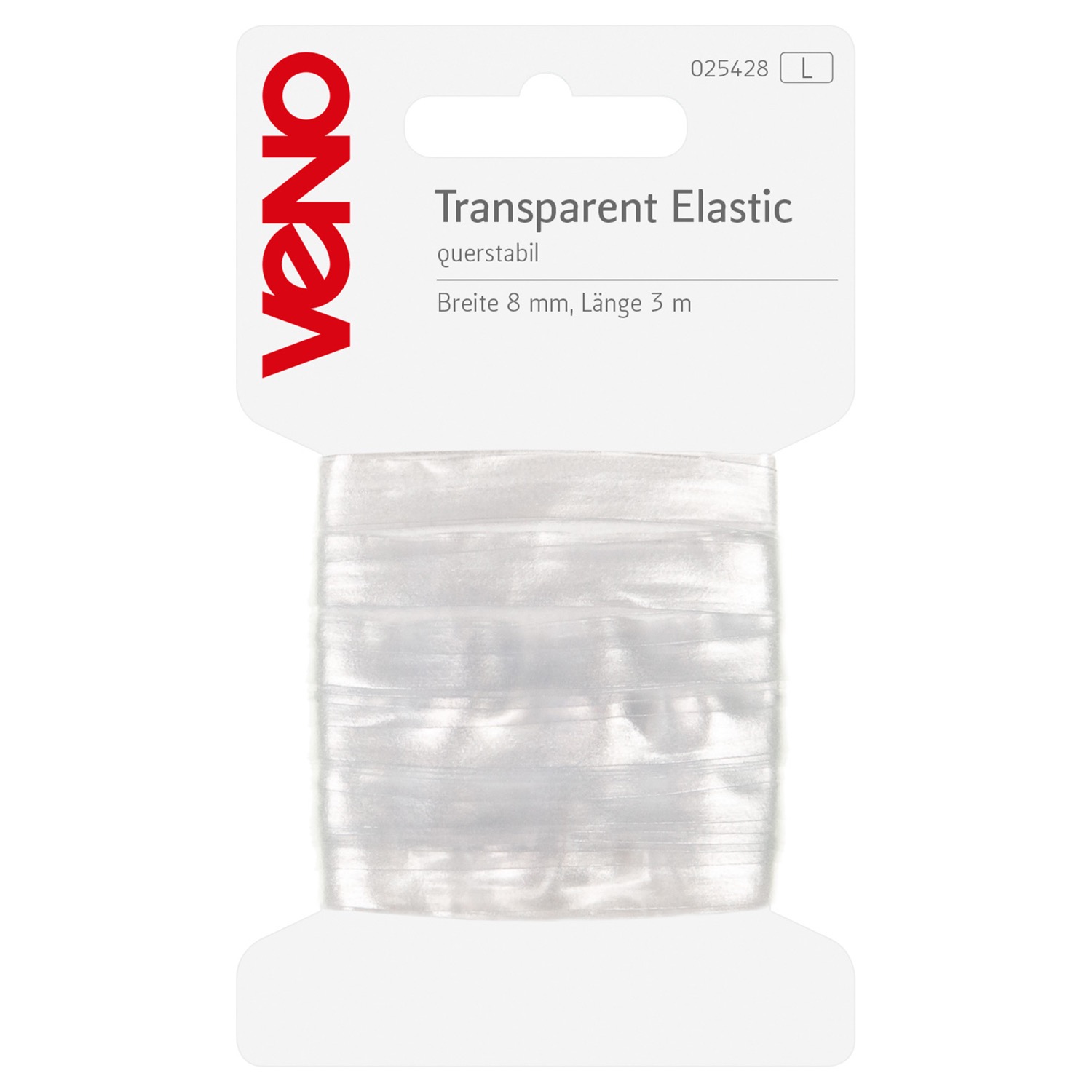 Gummiband, Packung, transparent, Transparent, B: 8 mm, L: 3 m