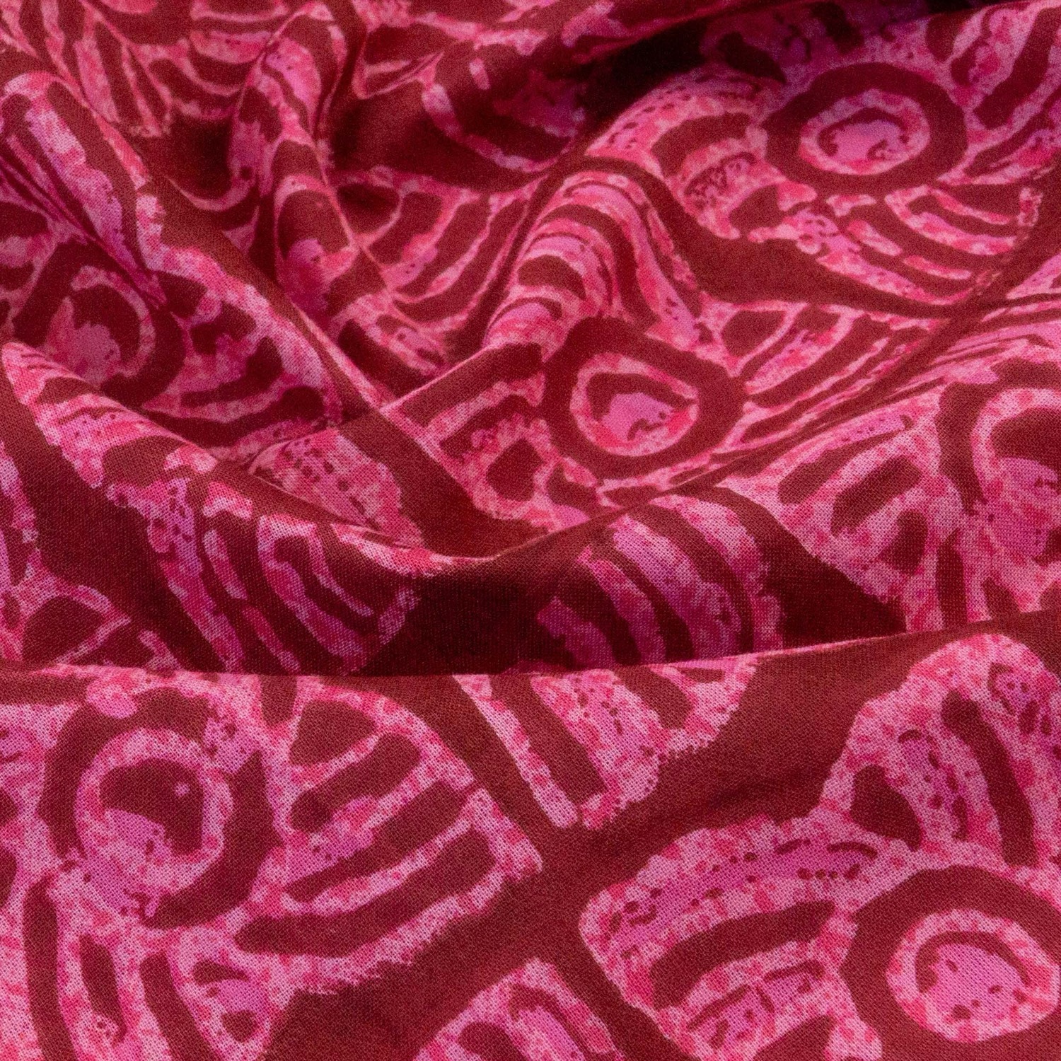 Baumwollstoff, Cretonne, pink, grafisch gemustert – Bild 3