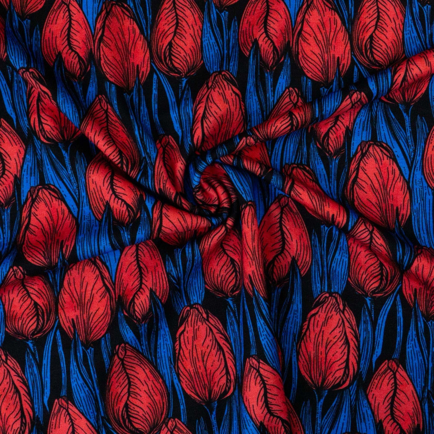 Punta di Roma, schwarz, royalblau, rot,