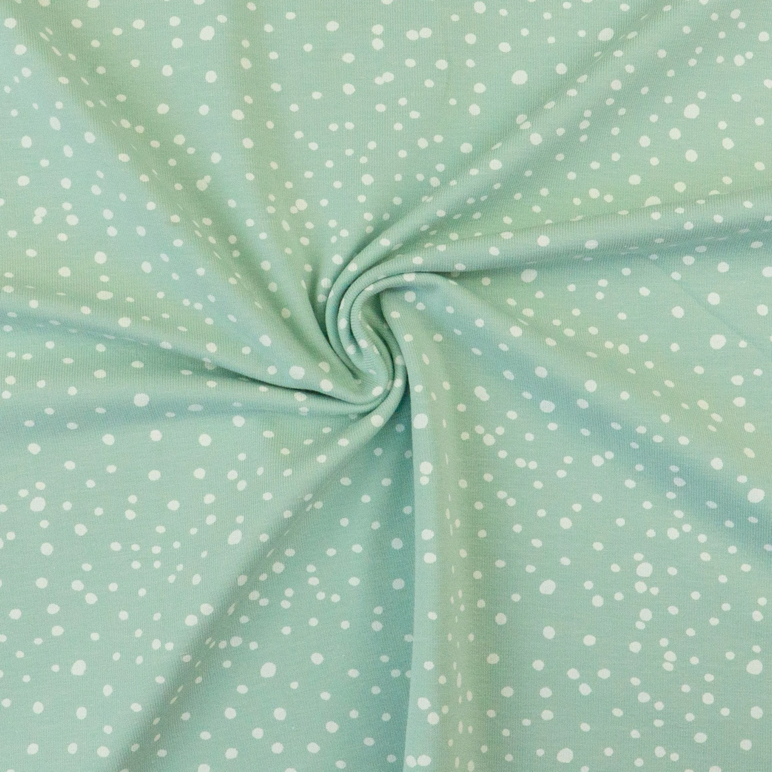 Baumwolljersey, mint, offwhite, Tupfen