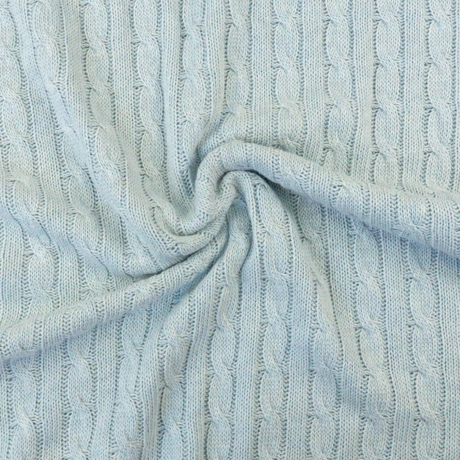 Wollstoff, Strickstoff, pastellblau, uni, grafisch gemustert