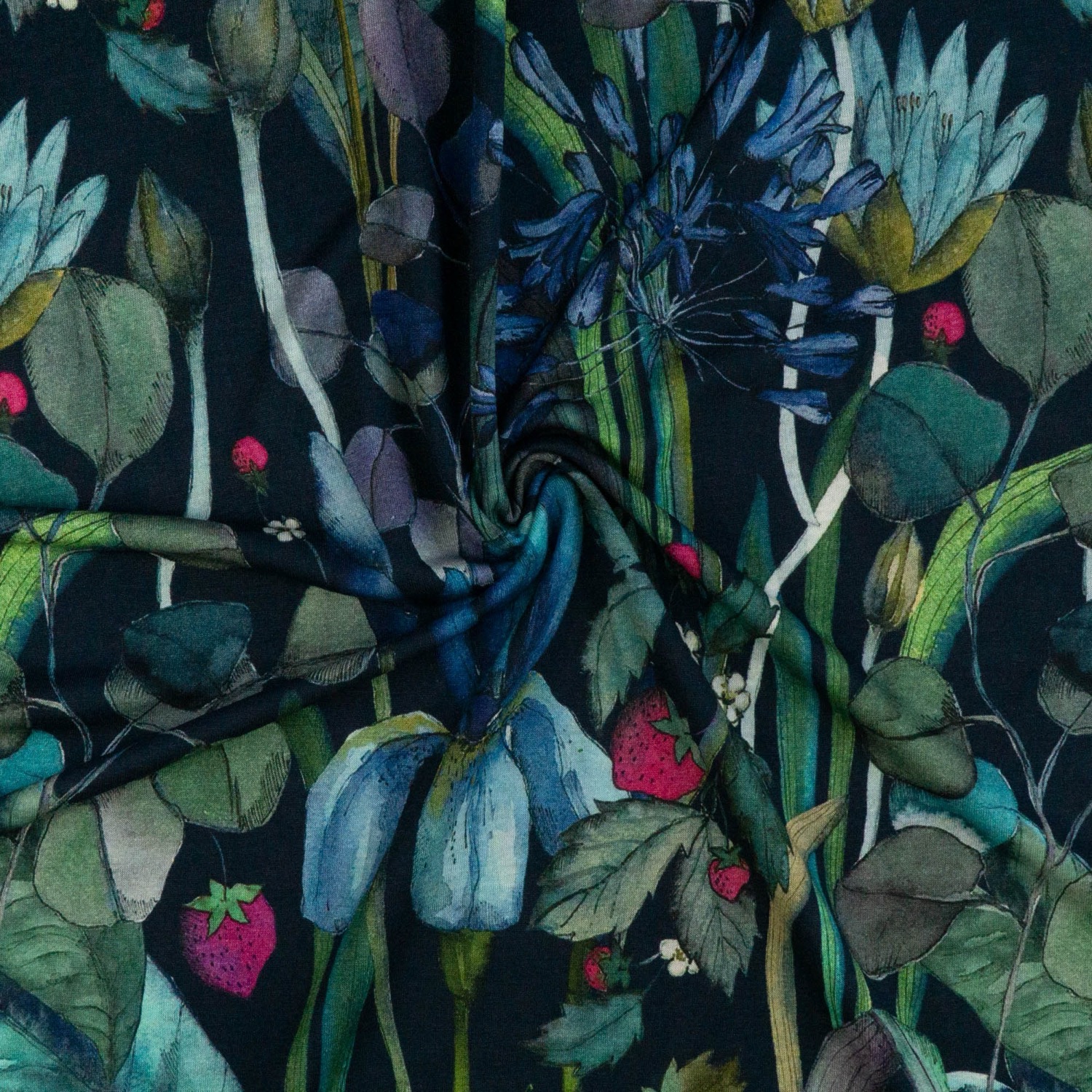 blautöne, grüntöne, pink, florale Motive