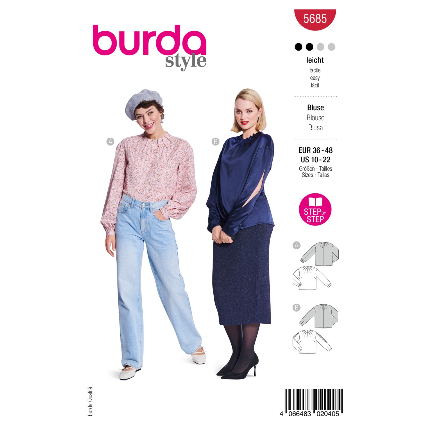 Schnittmuster Burda style, Top, rot