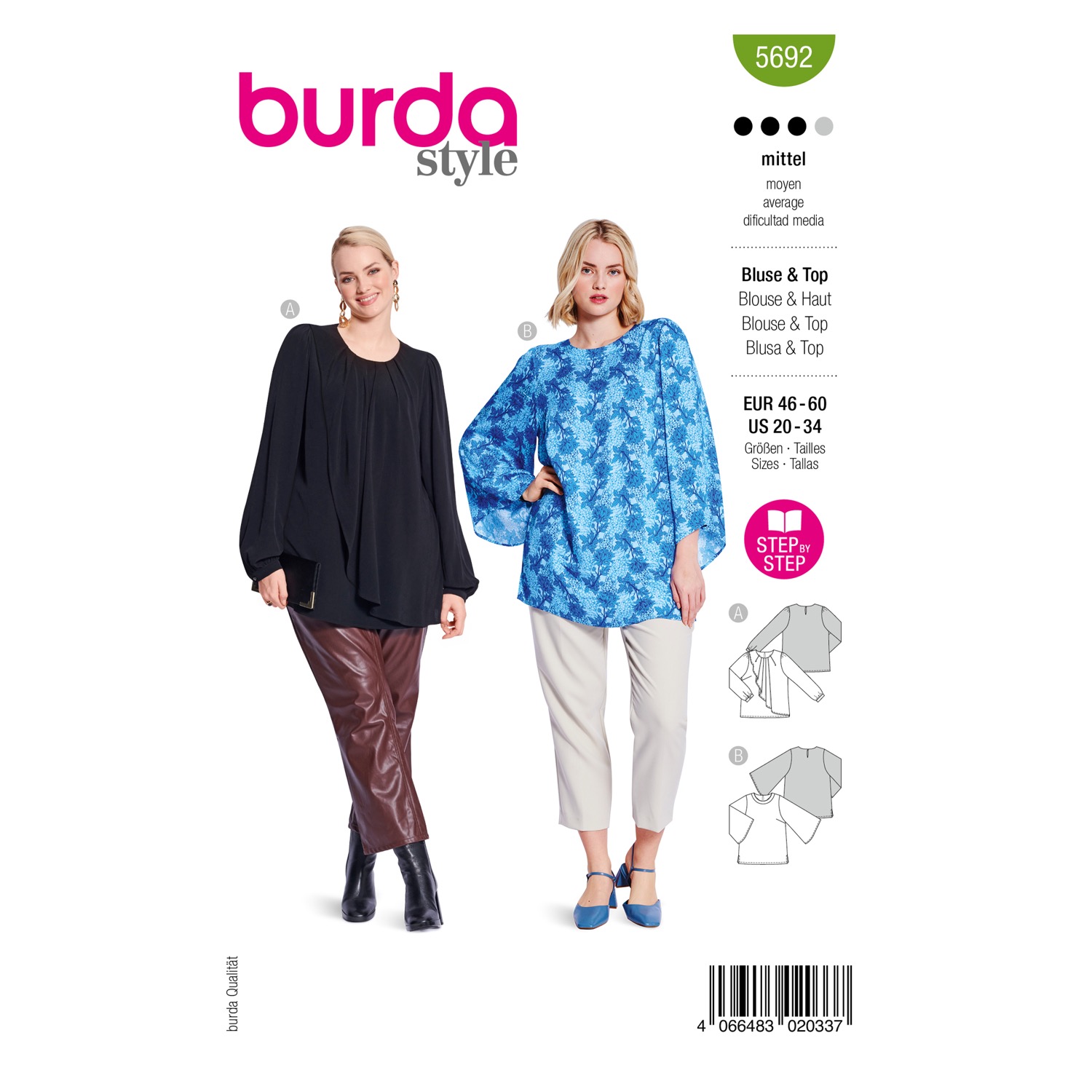 Schnittmuster Burda style, Top, grün