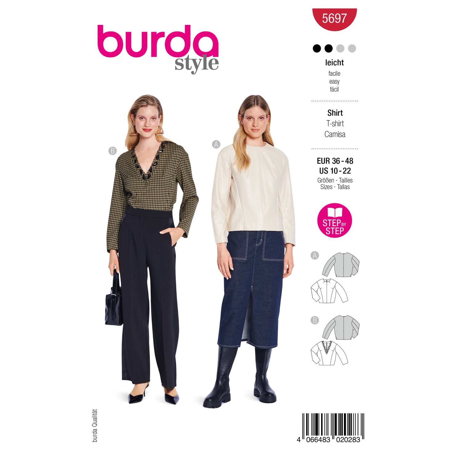 Schnittmuster Burda style, Top, rot