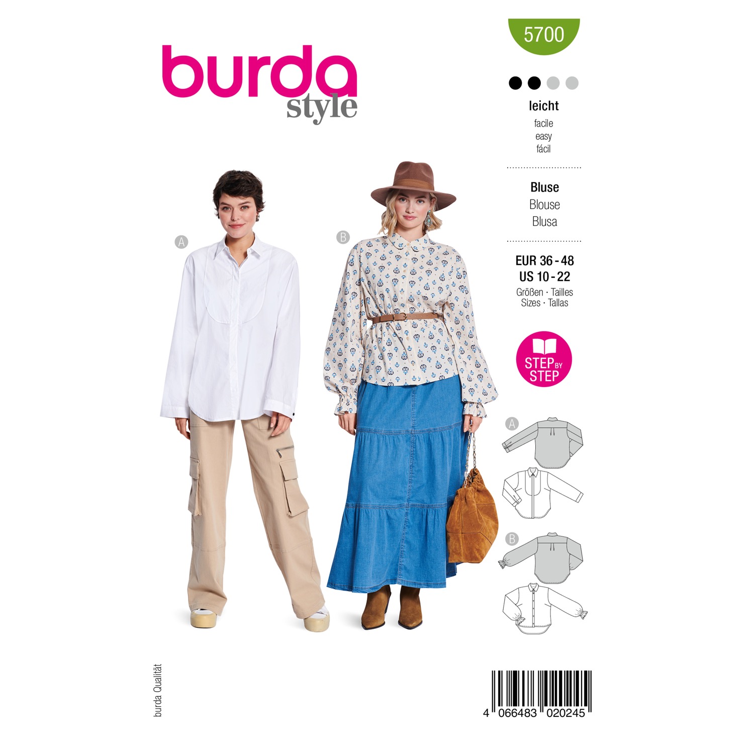 Schnittmuster Burda style, Top, grün