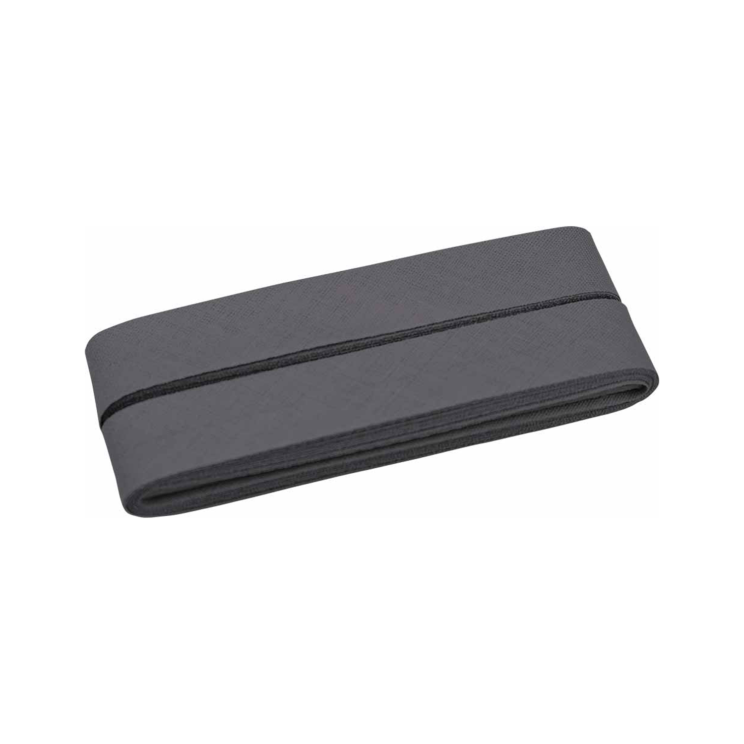 Schrägband, gewebt, Stück, 100% CO, Dunkelgrau, B: 40/20 mm, L: 5 m