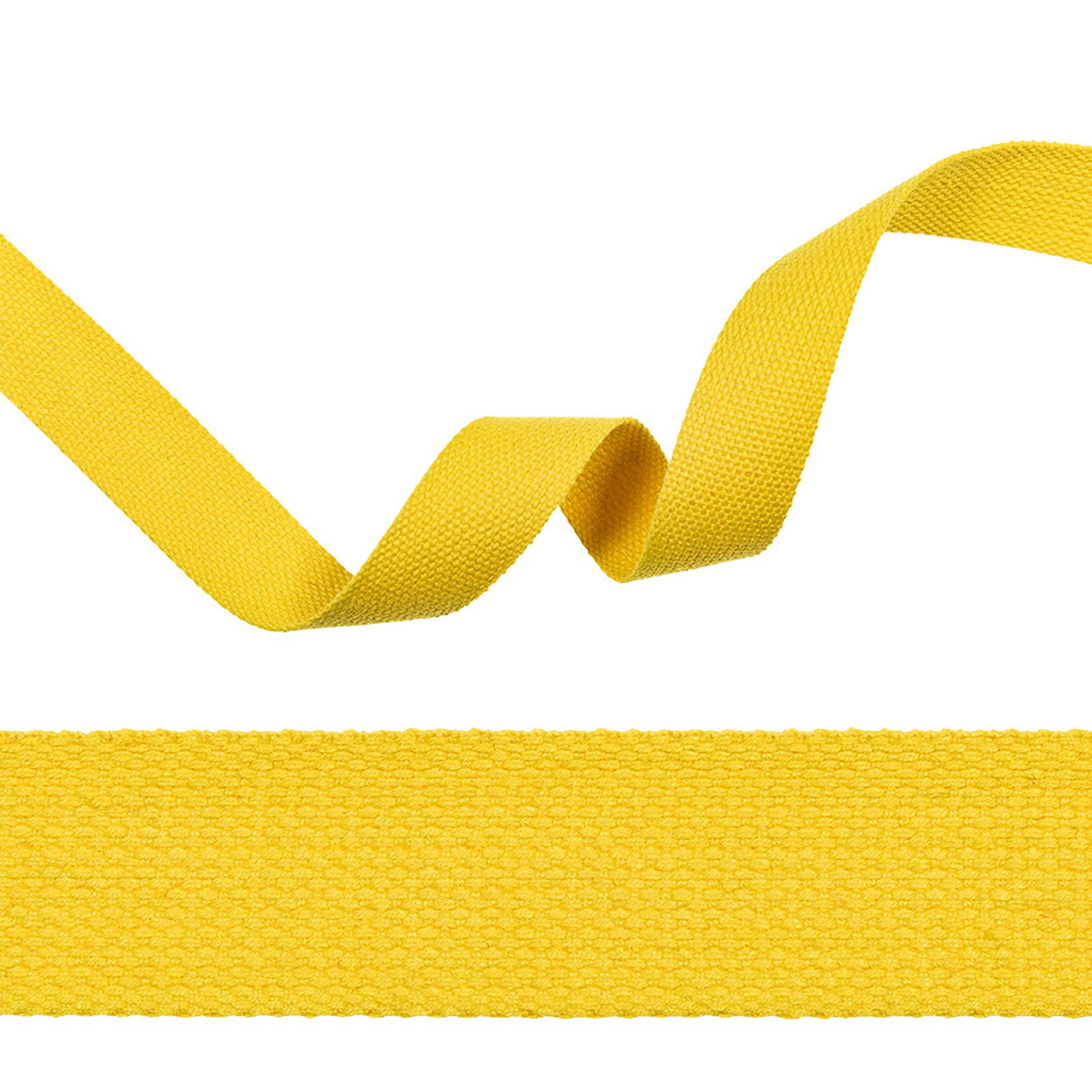Gurtband, gewebt, Meterware, 80% CO 12% CV 8%PES, Gelb, 30 mm