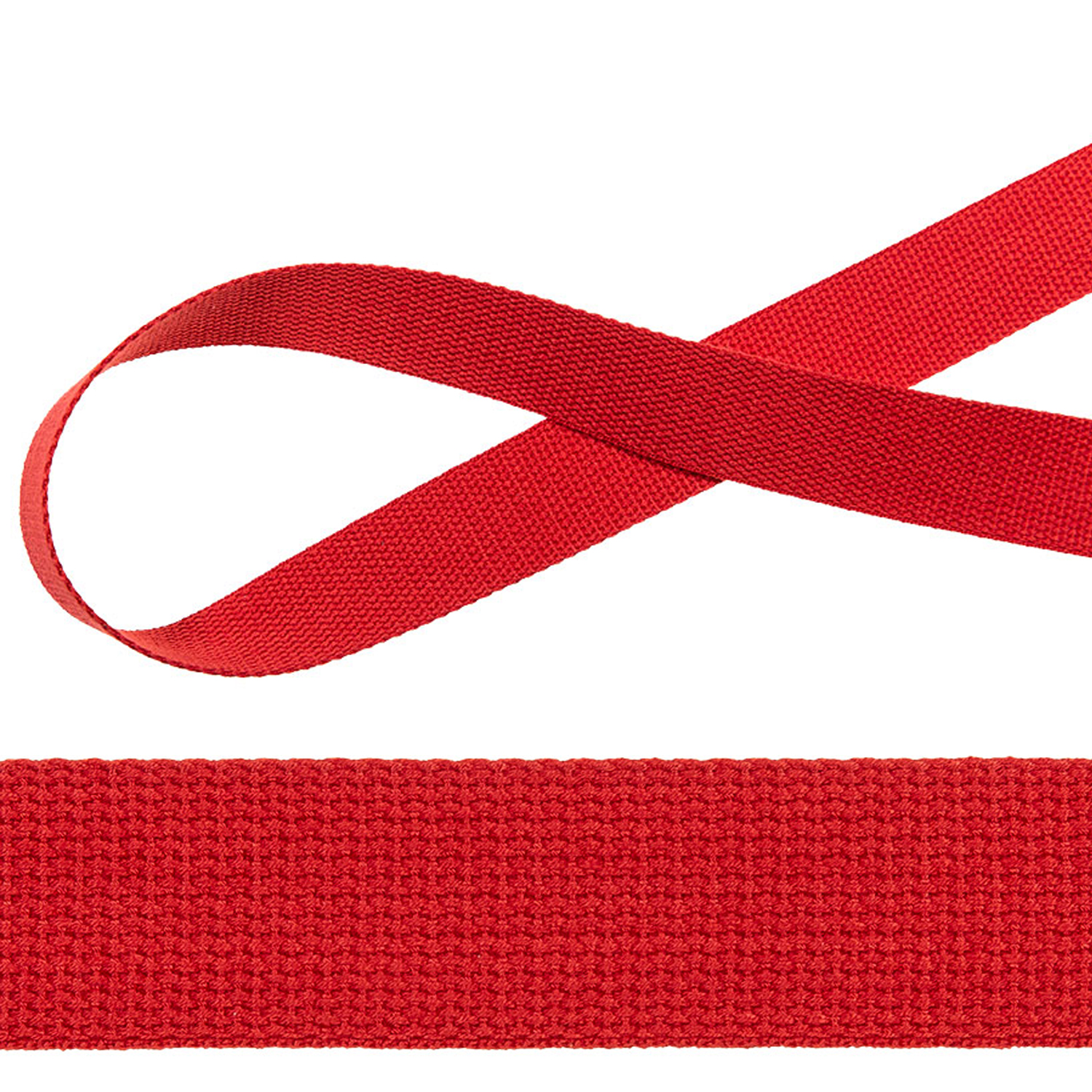 Gurtband, gewebt, Meterware, 80% CO 12% CV 8%PES, Rot, 30 mm