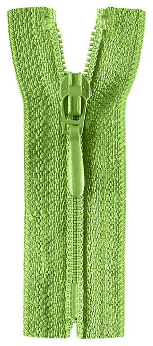 Reißverschluss nicht teilbar, Kunststoffspirale, gelbgrün, 20 cm
