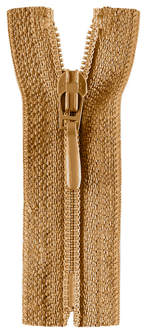 Reißverschluss nicht teilbar, Kunststoffspirale, ocker, 20 cm