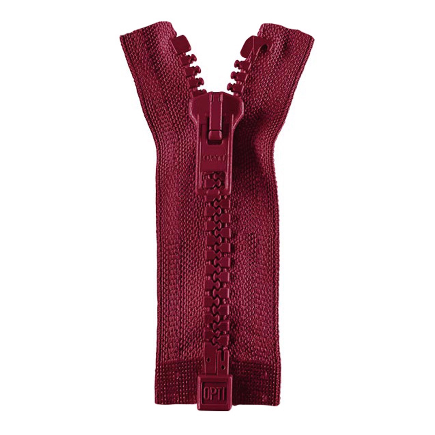 Reißverschluss teilbar, Kunststoffzähnchen, Bordeaux, 50 cm