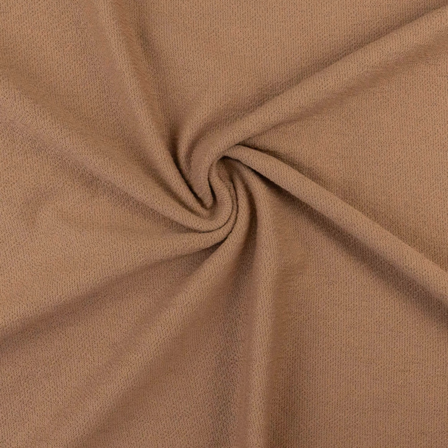 Elastischer French Terry, Crêpe, hellbraun, uni, Webstruktur