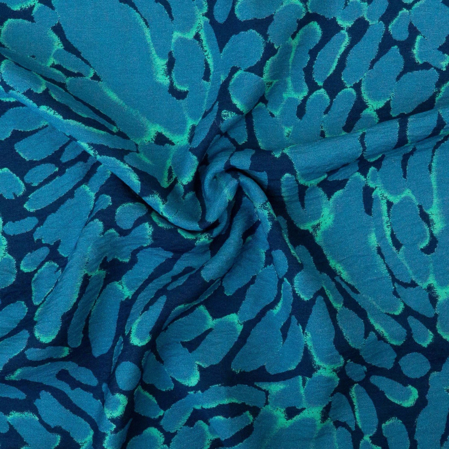 Viskosestoff, blautöne, türkis, abstrakt gemustert