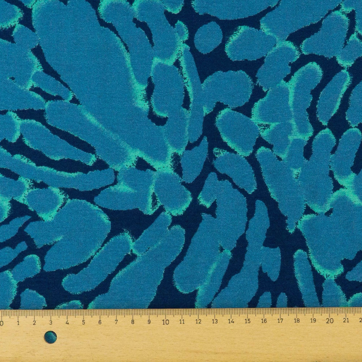 Viskosestoff, blautöne, türkis, abstrakt gemustert – Bild 5