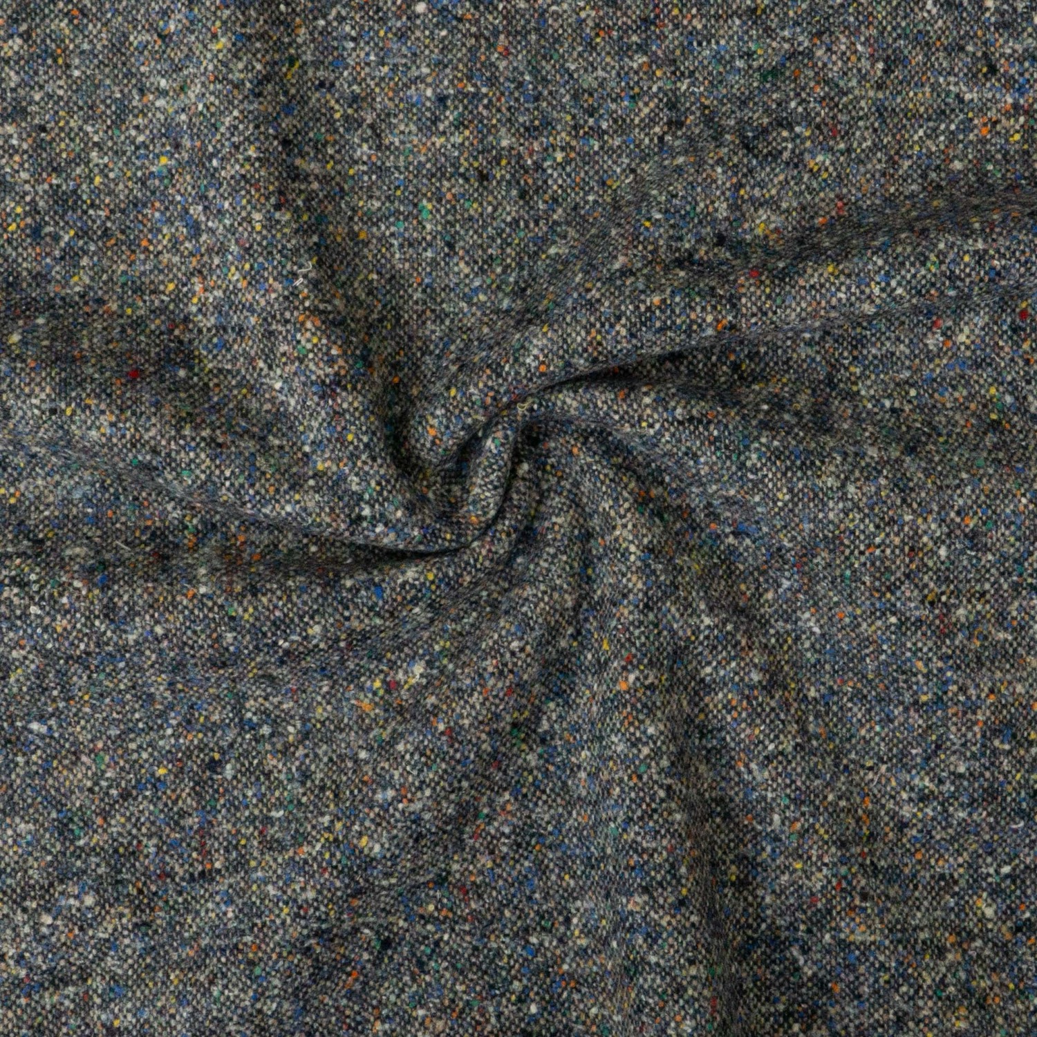 Streichgarn, Tweed, beigegrau, dunkelblau, bicolor
