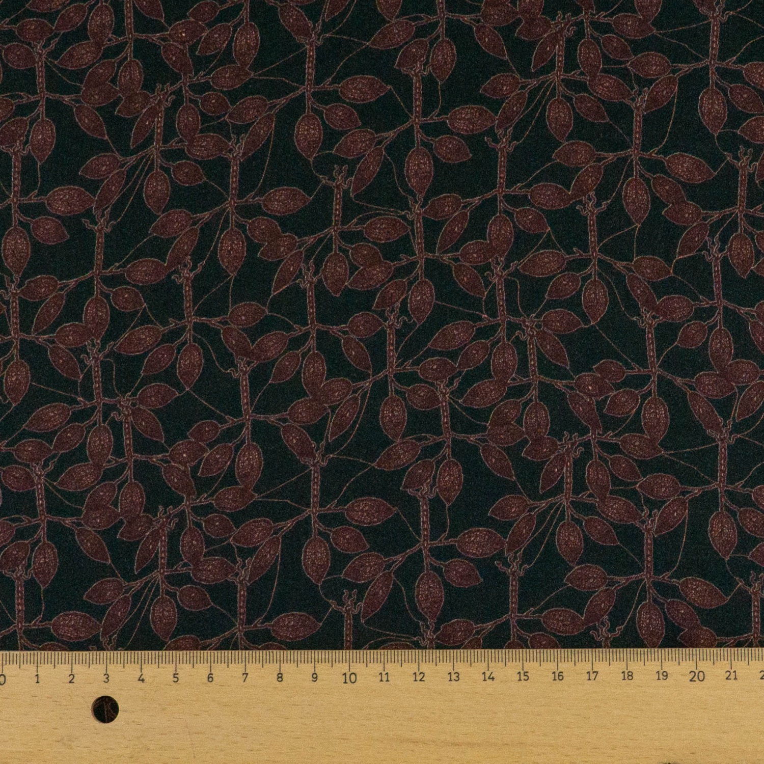 Viskosestoff, Javanaise, anthrazit, bordeaux, floral gemustert – Bild 5