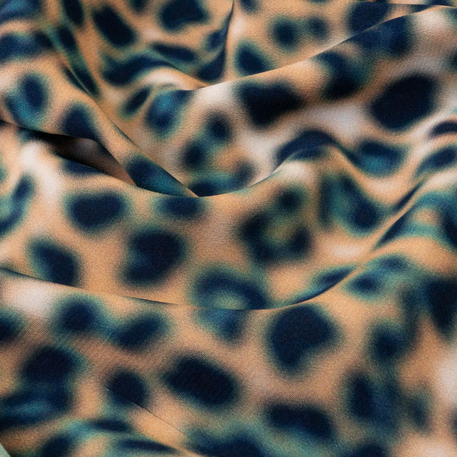 Viskosestoff, Crêpe, rosa, dunkelblau, Animal-Muster – Bild 3