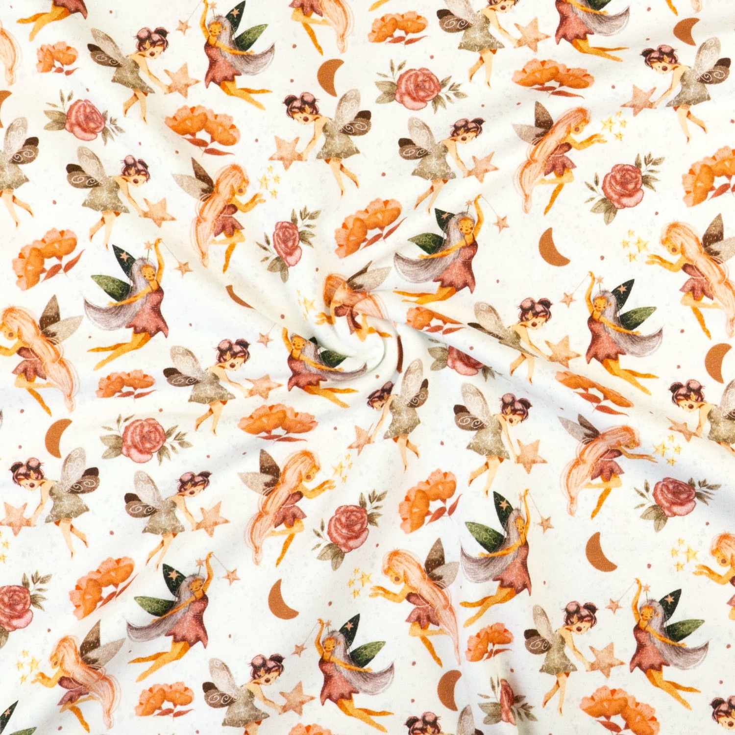 French Terry, offwhite, apricot, gelb, Kindermotive - Figuren, figürliche Motive