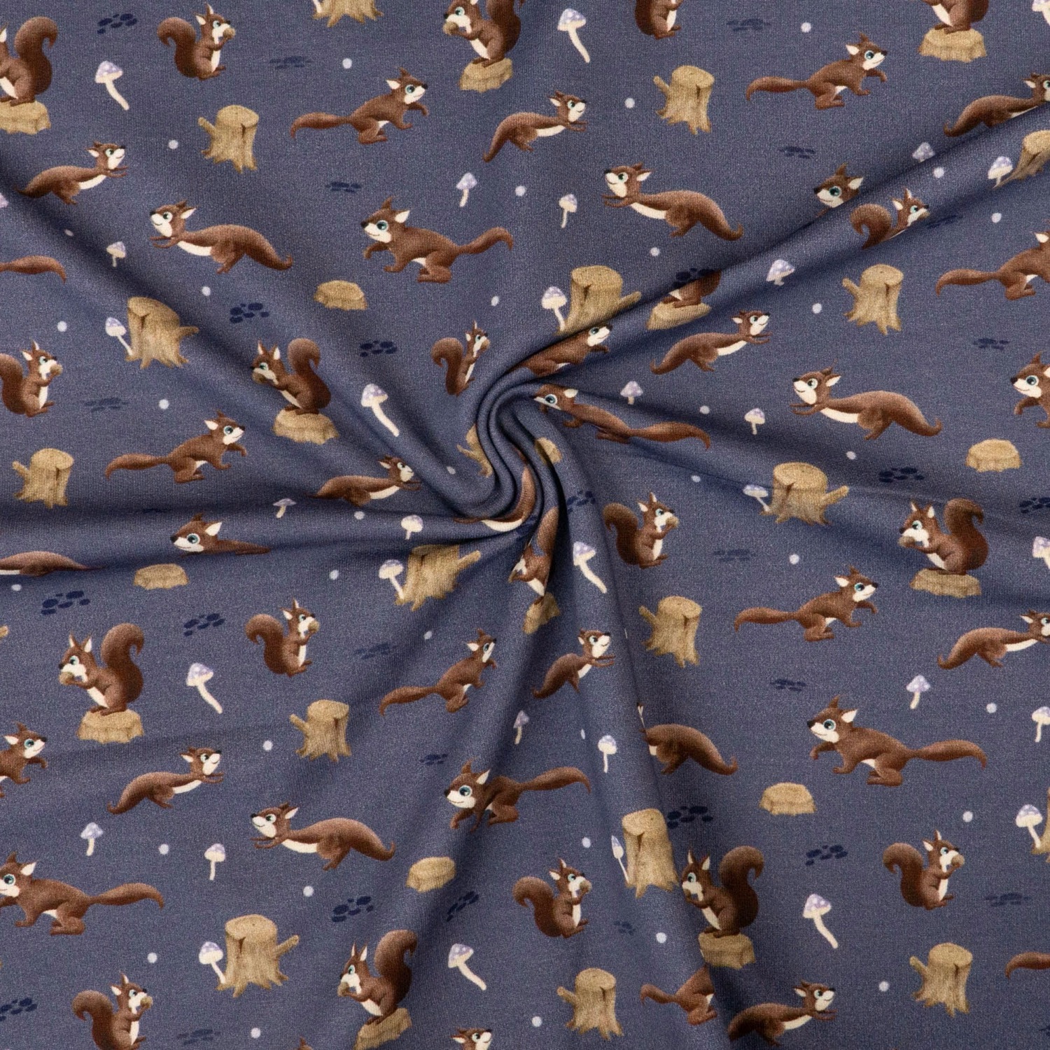 French Terry, lila, braun, Kindermotive - Tiere