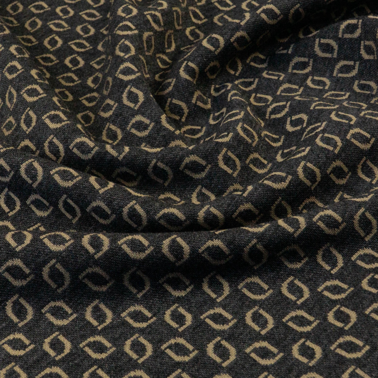 Strickjacquard, grau, beigegrau, grafisch gemustert – Bild 3