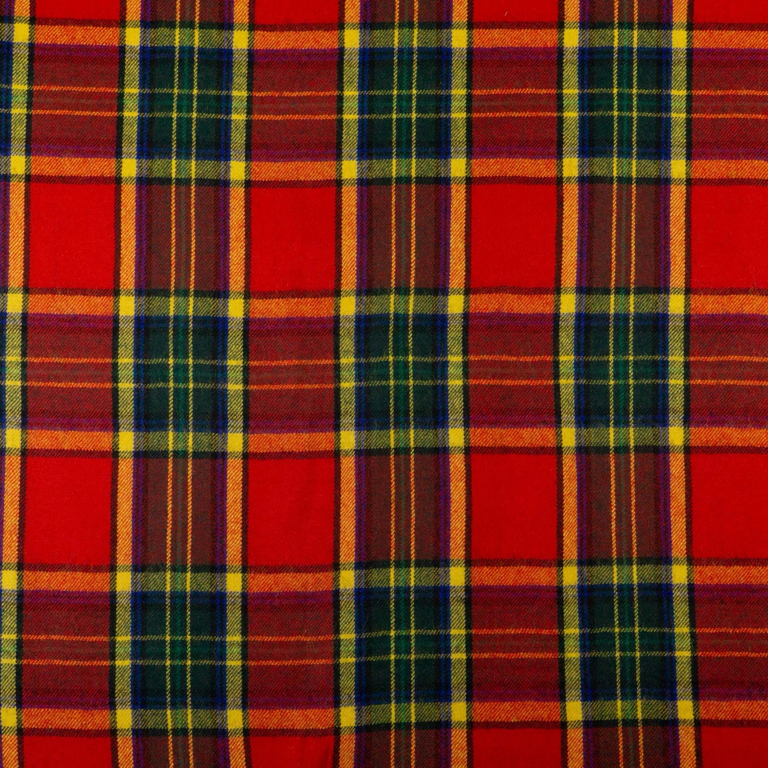 Wollstoff, Streichgarn, rot, dunkelgrün, curry, royalblau, Schottenkaro – Bild 4