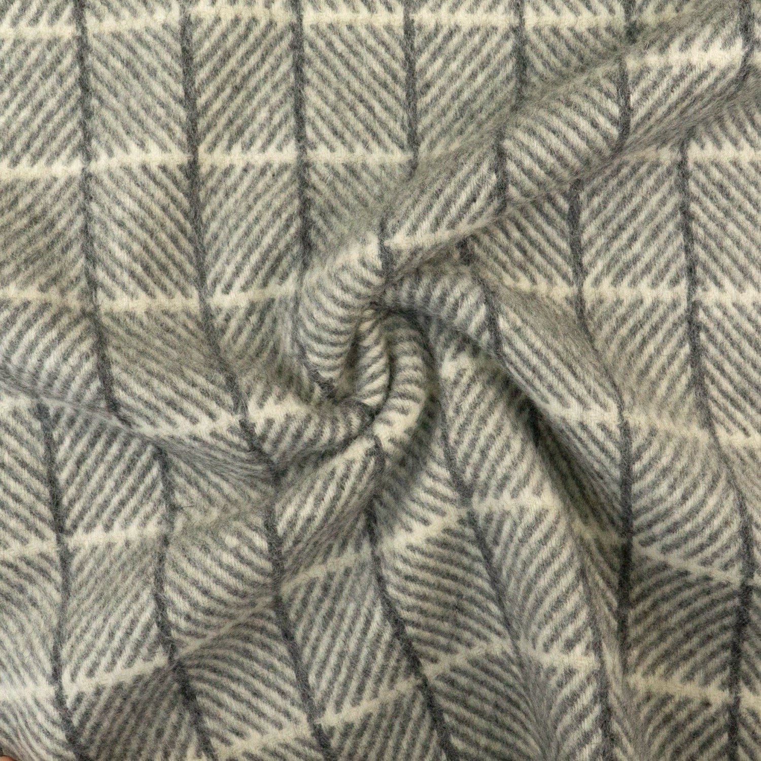 Wollstoff, Buntgewebe, grau, creme, Webstruktur