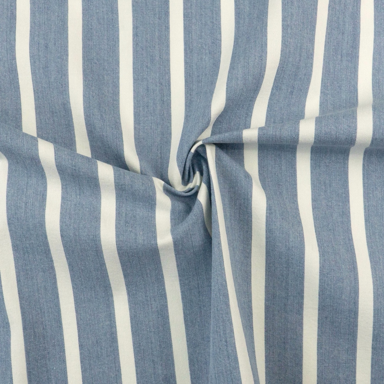 Jeansstoff, jeansblau, offwhite, Streifen