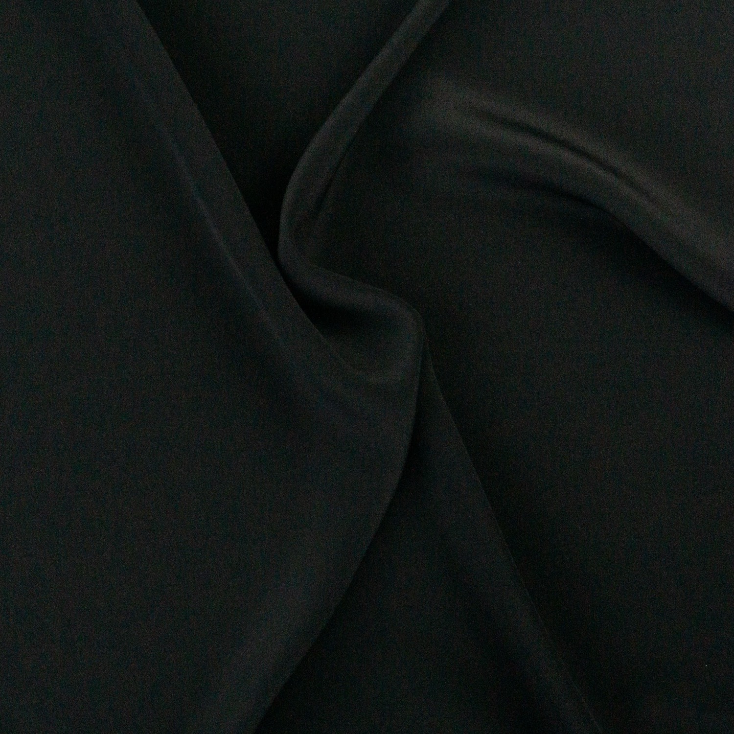 Seidenstoff, Crêpe, schwarz, uni